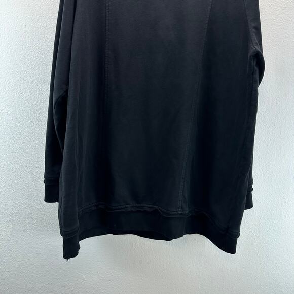 Soft Surrounding Snap Shawl Collor French Terry Sweatshirt Black 2X - Picture 5 of 11
